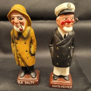 Vintage Nautical Ceramic Salt And Pepper Shakers Sea Captains